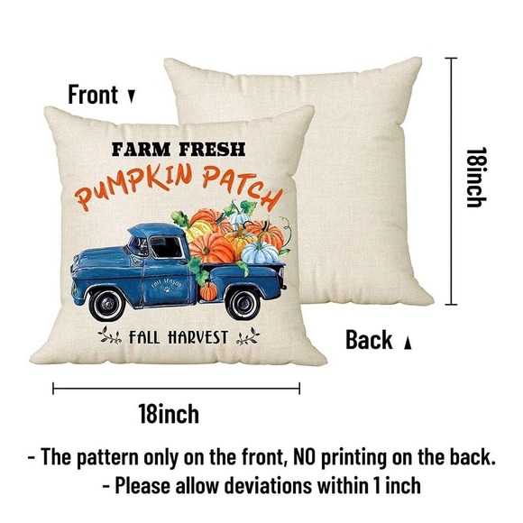 New Fall Pillow Covers 18x18 Set of 4 - Picture 3 of 4